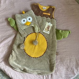 Baby night owl snuggle sack & hat Costume
